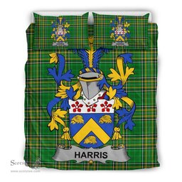 Irish Harris Coat of Arms Family Crest Ireland Bedding Set Irish National Tartan Irish County Bedding Set Duvet Covers