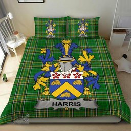 Irish Harris Coat of Arms Family Crest Ireland Bedding Set Irish National Tartan Irish County Bedding Set Duvet Covers