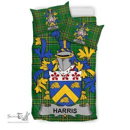 Irish Harris Coat of Arms Family Crest Ireland Bedding Set Irish National Tartan Irish County Bedding Set Duvet Covers