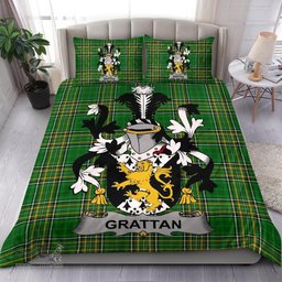 Irish Grattan or McGrattan Coat of Arms Family Crest Ireland Bedding Set Irish National Tartan Irish County Bedding Set Duvet Covers