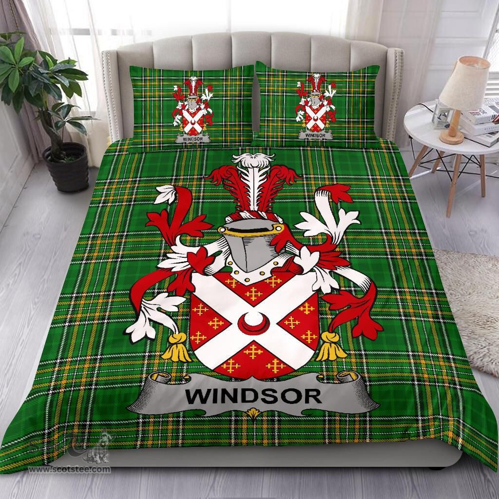 Irish Windsor Coat of Arms Family Crest Ireland Bedding Set Irish National Tartan Irish County Bedding Set Duvet Covers