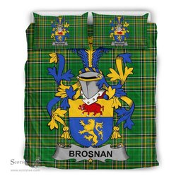 Irish Brosnan or O'Brosnan Coat of Arms Family Crest Ireland Bedding Set Irish National Tartan Irish County Bedding Set Duvet Covers