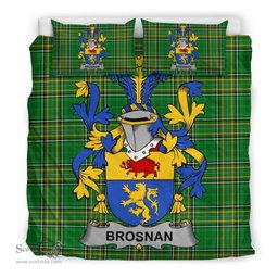 Irish Brosnan or O'Brosnan Coat of Arms Family Crest Ireland Bedding Set Irish National Tartan Irish County Bedding Set Duvet Covers