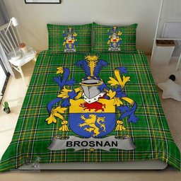 Irish Brosnan or O'Brosnan Coat of Arms Family Crest Ireland Bedding Set Irish National Tartan Irish County Bedding Set Duvet Covers