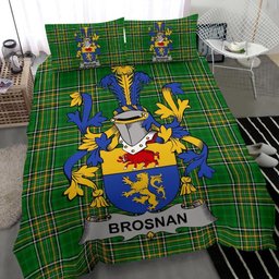 Irish Brosnan or O'Brosnan Coat of Arms Family Crest Ireland Bedding Set Irish National Tartan Irish County Bedding Set Duvet Covers