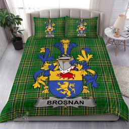 Irish Brosnan or O'Brosnan Coat of Arms Family Crest Ireland Bedding Set Irish National Tartan Irish County Bedding Set Duvet Covers
