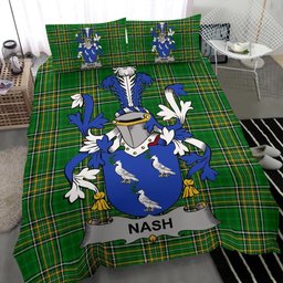 Irish Nash or Naish Coat of Arms Family Crest Ireland Bedding Set Irish National Tartan Irish County Bedding Set Duvet Covers
