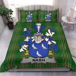Irish Nash or Naish Coat of Arms Family Crest Ireland Bedding Set Irish National Tartan Irish County Bedding Set Duvet Covers