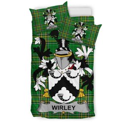 Irish Wirley Coat of Arms Family Crest Ireland Bedding Set Irish National Tartan Irish County Bedding Set Duvet Covers