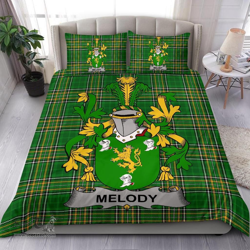 Irish Melody or O'Moledy Coat of Arms Family Crest Ireland Bedding Set Irish National Tartan Irish County Bedding Set Duvet Covers