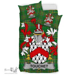 Irish Touchet Coat of Arms Family Crest Ireland Bedding Set Irish National Tartan Irish County Bedding Set Duvet Covers
