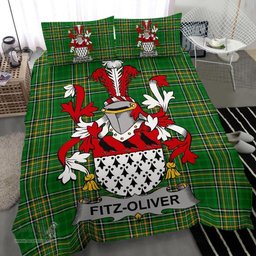 Irish Fitz-Oliver Coat of Arms Family Crest Ireland Bedding Set Irish National Tartan Irish County Bedding Set Duvet Covers