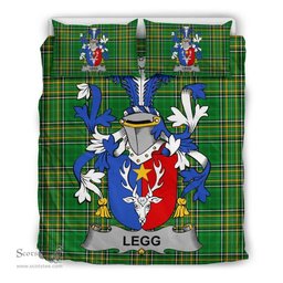 Irish Legg or Legge Coat of Arms Family Crest Ireland Bedding Set Irish National Tartan Irish County Bedding Set Duvet Covers