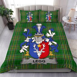 Irish Legg or Legge Coat of Arms Family Crest Ireland Bedding Set Irish National Tartan Irish County Bedding Set Duvet Covers