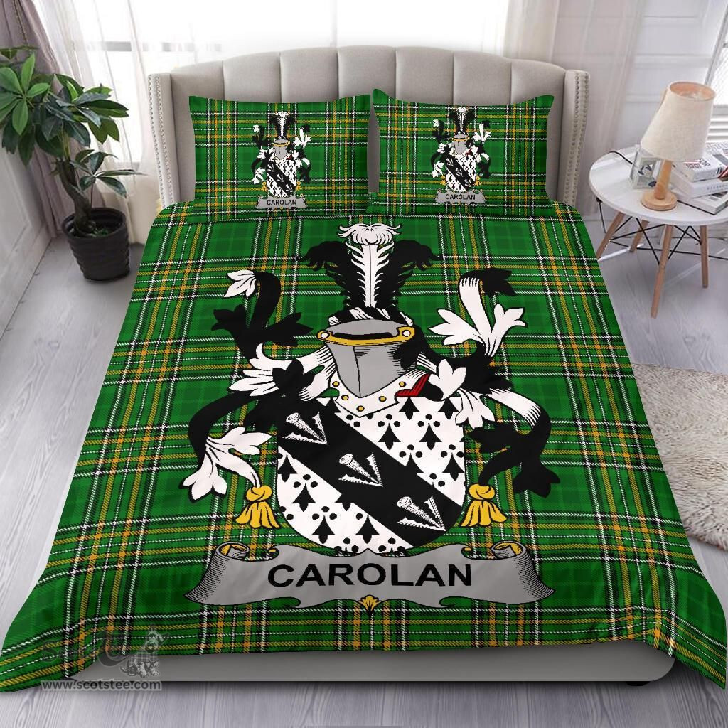 Irish Carolan Coat of Arms Family Crest Ireland Bedding Set Irish National Tartan Irish County Bedding Set Duvet Covers