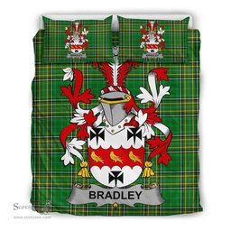 Irish Bradley Coat of Arms Family Crest Ireland Bedding Set Irish National Tartan Irish County Bedding Set Duvet Covers