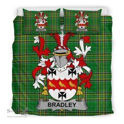 Irish Bradley Coat of Arms Family Crest Ireland Bedding Set Irish National Tartan Irish County Bedding Set Duvet Covers
