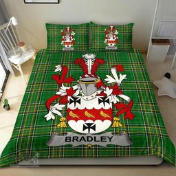 Irish Bradley Coat of Arms Family Crest Ireland Bedding Set Irish National Tartan Irish County Bedding Set Duvet Covers