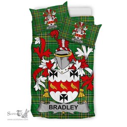 Irish Bradley Coat of Arms Family Crest Ireland Bedding Set Irish National Tartan Irish County Bedding Set Duvet Covers