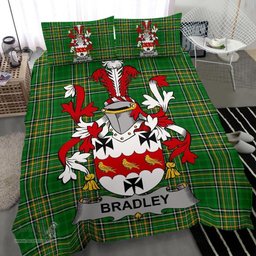 Irish Bradley Coat of Arms Family Crest Ireland Bedding Set Irish National Tartan Irish County Bedding Set Duvet Covers