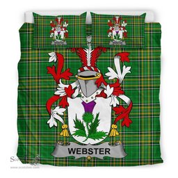 Irish Webster Coat of Arms Family Crest Ireland Bedding Set Irish National Tartan Irish County Bedding Set Duvet Covers