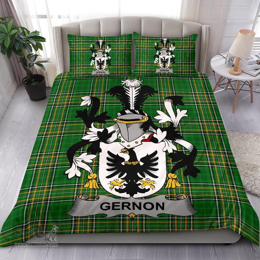 Irish Gernon or Garland Coat of Arms Family Crest Ireland Bedding Set Irish National Tartan Irish County Bedding Set Duvet Covers