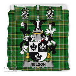 Irish Nelson or Nealson Coat of Arms Family Crest Ireland Bedding Set Irish National Tartan Irish County Bedding Set Duvet Covers