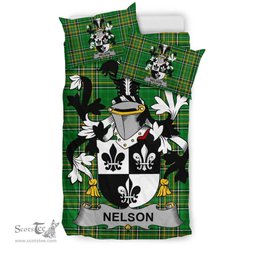 Irish Nelson or Nealson Coat of Arms Family Crest Ireland Bedding Set Irish National Tartan Irish County Bedding Set Duvet Covers