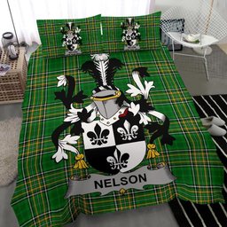 Irish Nelson or Nealson Coat of Arms Family Crest Ireland Bedding Set Irish National Tartan Irish County Bedding Set Duvet Covers