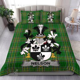 Irish Nelson or Nealson Coat of Arms Family Crest Ireland Bedding Set Irish National Tartan Irish County Bedding Set Duvet Covers