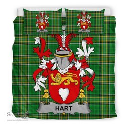Irish Hart or O'Hart Coat of Arms Family Crest Ireland Bedding Set Irish National Tartan Irish County Bedding Set Duvet Covers