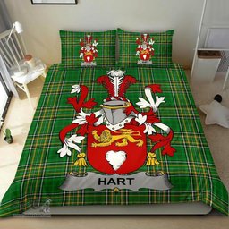 Irish Hart or O'Hart Coat of Arms Family Crest Ireland Bedding Set Irish National Tartan Irish County Bedding Set Duvet Covers