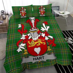 Irish Hart or O'Hart Coat of Arms Family Crest Ireland Bedding Set Irish National Tartan Irish County Bedding Set Duvet Covers