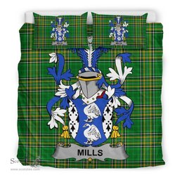 Irish Mills Coat of Arms Family Crest Ireland Bedding Set Irish National Tartan Irish County Bedding Set Duvet Covers