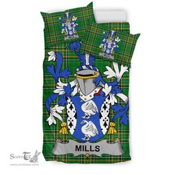 Irish Mills Coat of Arms Family Crest Ireland Bedding Set Irish National Tartan Irish County Bedding Set Duvet Covers