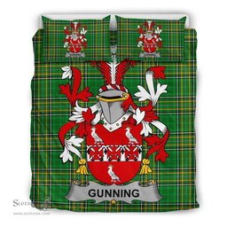 Irish Gunning or O'Gunning Coat of Arms Family Crest Ireland Bedding Set Irish National Tartan Irish County Bedding Set Duvet Covers