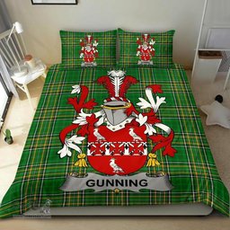 Irish Gunning or O'Gunning Coat of Arms Family Crest Ireland Bedding Set Irish National Tartan Irish County Bedding Set Duvet Covers