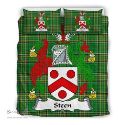 Irish Steen Coat of Arms Family Crest Ireland Bedding Set Irish National Tartan Irish County Bedding Set Duvet Covers