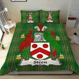 Irish Steen Coat of Arms Family Crest Ireland Bedding Set Irish National Tartan Irish County Bedding Set Duvet Covers