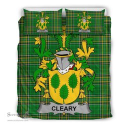Irish Cleary or O'Clery Coat of Arms Family Crest Ireland Bedding Set Irish National Tartan Irish County Bedding Set Duvet Covers
