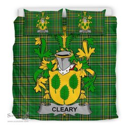 Irish Cleary or O'Clery Coat of Arms Family Crest Ireland Bedding Set Irish National Tartan Irish County Bedding Set Duvet Covers