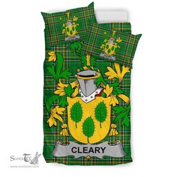 Irish Cleary or O'Clery Coat of Arms Family Crest Ireland Bedding Set Irish National Tartan Irish County Bedding Set Duvet Covers