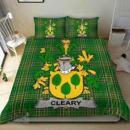 Irish Cleary or O'Clery Coat of Arms Family Crest Ireland Bedding Set Irish National Tartan Irish County Bedding Set Duvet Covers