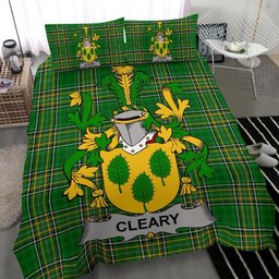 Irish Cleary or O'Clery Coat of Arms Family Crest Ireland Bedding Set Irish National Tartan Irish County Bedding Set Duvet Covers
