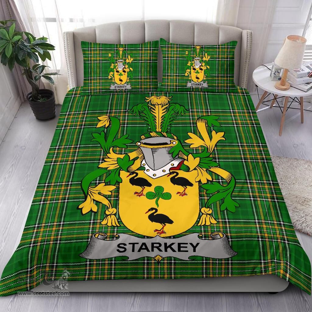 Irish Starkey Coat of Arms Family Crest Ireland Bedding Set Irish National Tartan Irish County Bedding Set Duvet Covers