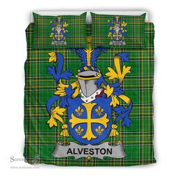 Irish Alveston Coat of Arms Family Crest Ireland Bedding Set Irish National Tartan Irish County Bedding Set Duvet Covers