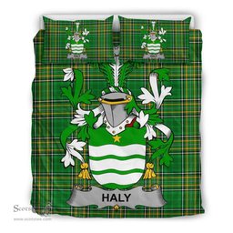 Irish Haly Coat of Arms Family Crest Ireland Bedding Set Irish National Tartan Irish County Bedding Set Duvet Covers