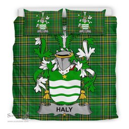Irish Haly Coat of Arms Family Crest Ireland Bedding Set Irish National Tartan Irish County Bedding Set Duvet Covers