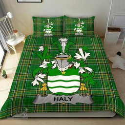 Irish Haly Coat of Arms Family Crest Ireland Bedding Set Irish National Tartan Irish County Bedding Set Duvet Covers