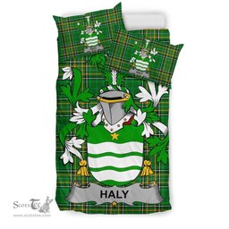 Irish Haly Coat of Arms Family Crest Ireland Bedding Set Irish National Tartan Irish County Bedding Set Duvet Covers